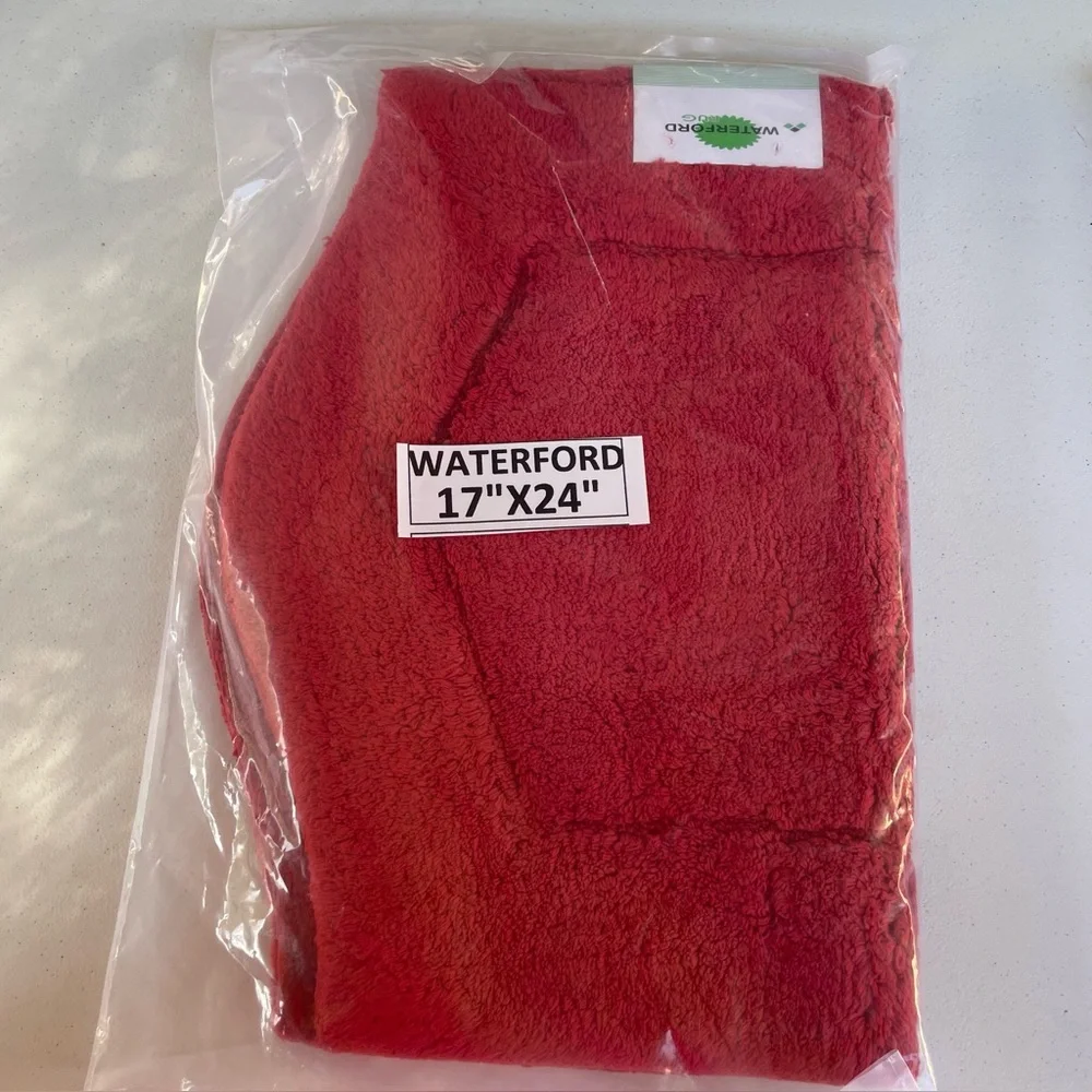 Waterford Collection 100% Cotton Tufted Bath Rug 17 in x 24 in Red New